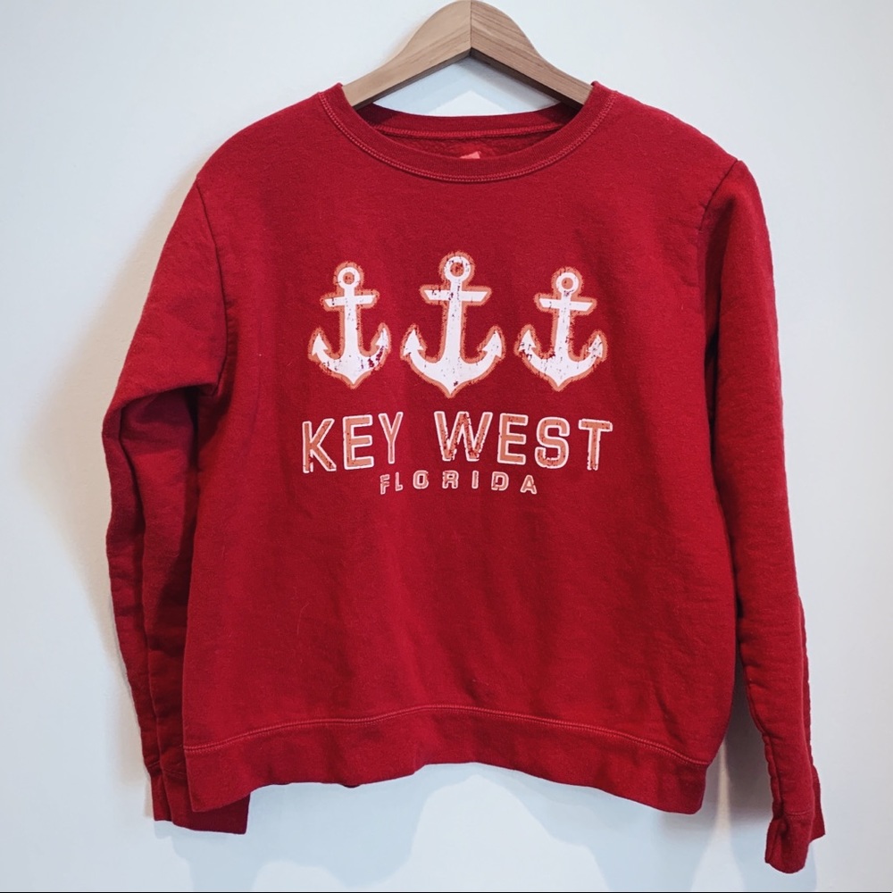 5/$25 Retro Hanes Key West Florida Sweatshirt Red